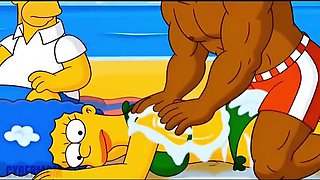 Simpsons Cartoon Parody: Netorare Slut Wife Sucks and Fucks BBC Compilation