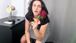 Jessy funny amateur teen brunette toying