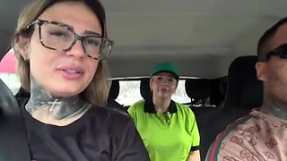 I put the gas station attendant in the camper so she could have good intercourse with me and my spouse until she was spitting jizz all over his rod, the slobber from her cooter even dribbled onto his ball sack!