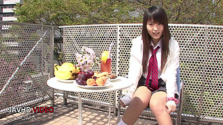 Wild Asian teen Ryo Asakas tantalizing body tempts in sultry steamy shower scene