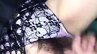 Nanami Komachi has hairy slit fucked with vibrator and hard
