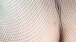 Chubby Girl in Fishnet Stockings Riding