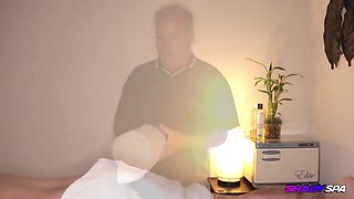Blonde Emma Sirus in Bikini Performs Sensual Happy Ending Massage for Eli Tomas