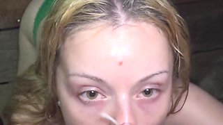 Late Night Beach Quick Blowjob and Big Facial