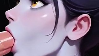 Hentai Girl Blows a Big Dick