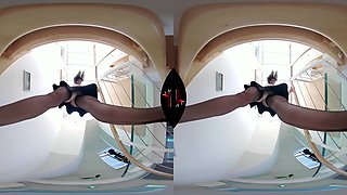 The View Under Leanne's Skirt - StockingsVR