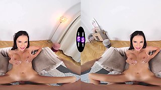 Teen Milena's perfect ass bounces in VR as she rides a massive dick