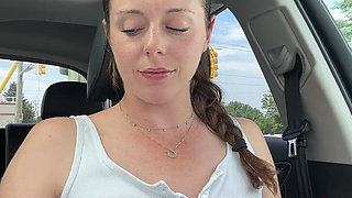 Trying Out a Cute New Vibrator in a Busy Parking Lot!