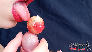 He Came 3 Times with a Lollipop in His Dick