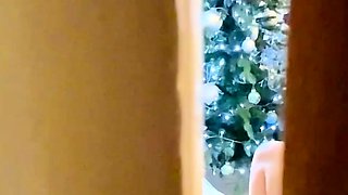 Amateur young brunette enjoys dildo on solo masturbation