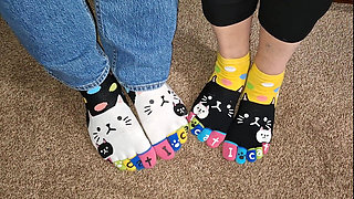 Having fun with 5 finger toes socks