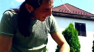 Outdoor Cock Sucking Slut Swallows Every Drop