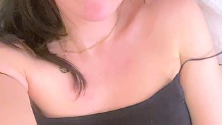 Amateur brunette Michelle with small tit