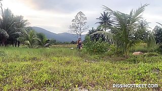 An awesome outdoor pissing with a hot redhead Sakura Hell