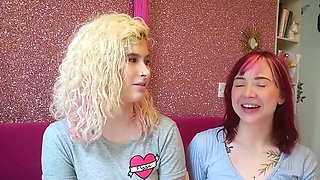 Two blondie girls with tats love erotic frigging and