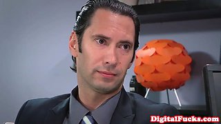 Busty teen babe pussyfucked at fancy fest