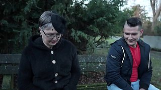 Granny Petra takes home a young stranger for steamy hot sex