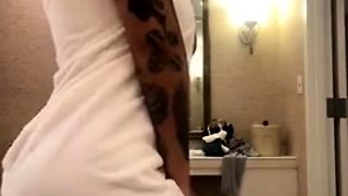 Wifey - big black ass and big fake tits - tattooed ebony
