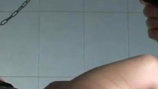 Humiliating piercing pussy dildo penetrated