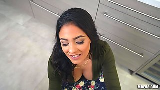 Celebrating Mother's Day Her Way - Busty Latina Serena Santos fucked in the kitchen