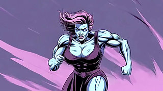 Ai Athletic Women in Cartoon Scenes