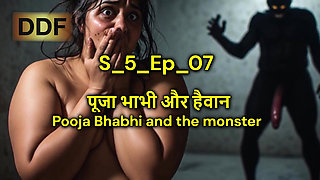 S5_ep_07 Desi Chubby Pooja Bhabhi and Monster