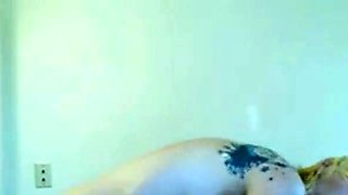 Big-Titted Amateur Grinds Pillow to Intense Orgasm on Webcam