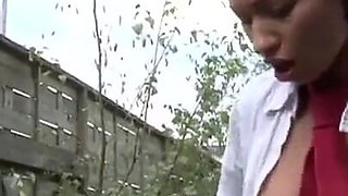 Outdoor anal fuck for college babe