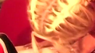 Ahegao Blonde Licking Throbbing Cock Dripping Spit