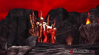 Inferno: Devil's Rough Doggystyle Fuck with Shaved Virgin Girl