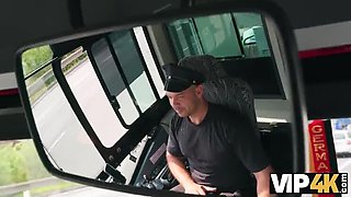 Hot Mature Brunette MILF Gets Public Fuck on Bus with Big White Dick