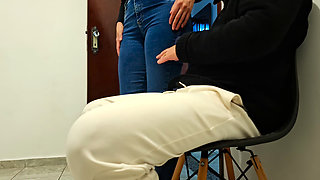 Making Out and Masturbation in Panties at the Office.