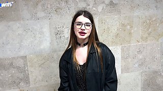 I met a student in a supermarket and fucked her, cumming on