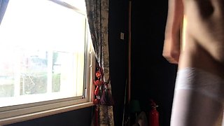 beauty blond sex toy masturbates