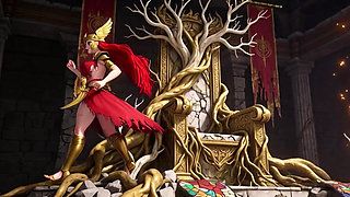 Malenia Blade of Miquella Sensual Throne Routine in Decayed Elphael with Revealing Armor and Provocative Poses