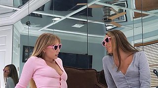 DILF with a huge dick banging Mackenzie Mace and Stella Elle