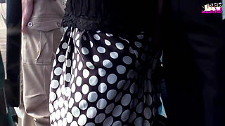 Crowded Bus Tension, Young Wife Stays Still as a Risky Moment Unfolds Beside Her Husband - Scene 1