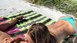 Sexy Couple Has Sex on the Beach While Wearing Thongs