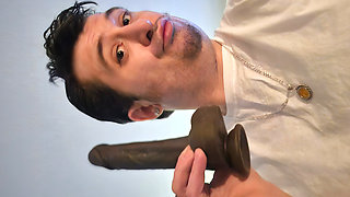 Allittle here showing ya a black dildo is in the newest fashion yall