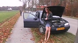 After a Car Breakdown, She Makes Him Hot and Then Comes Home with Her for More