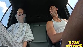 Slender Bony Black-haired Smashes In Pool Rail Share Van Doggy style