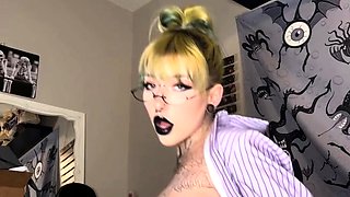 Naughty blonde teen girl loves to use her toy