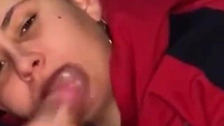 Step-sister, 18, Takes a Big Load of Cum in Her Mouth