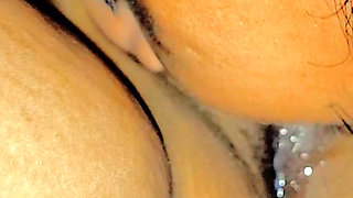 Horny jija licking young sali's wet chut in bedroom