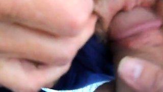 Hairy pussy girl gets fucked and filled with cum