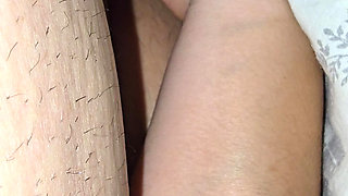 Step mom woke up step son with a handjob under blanket