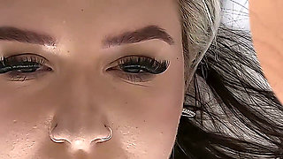 Tattooed BBW Solo Masturbation Georgie Winters Wand and Dildo Real Orgasm in Split Screen Closeup 4K
