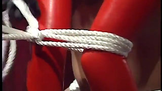 Cute busty dominatrix tease slave with pussy