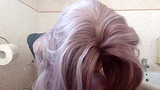 Watching in the Bathroom Is Not Allowed!...but It's Wonderful to Hear Her Fart!