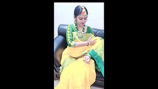 Beautiful Indian Bangla Sexy Girl Wearing Yellow Dress Self Masturbating Video.